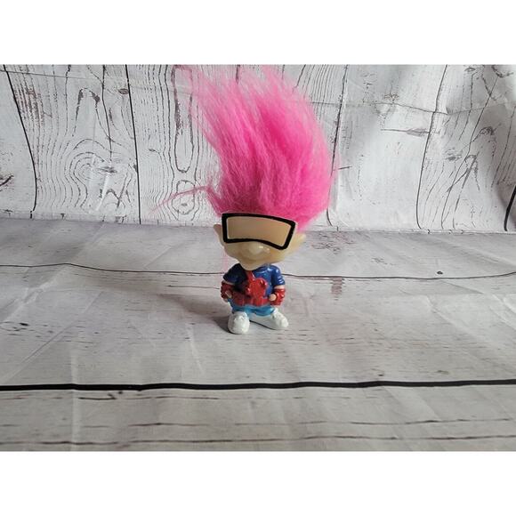 1993 Burger King BK Kids KID VID Retro Troll GLOW In The DARK Pink Hair - Picture 1 of 5